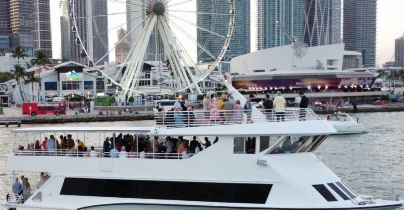 100ft 200 passenger 3 story mega yacht w open bar at Bayside - Who Will Love This Cruise?