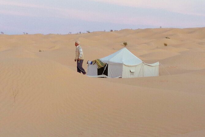 2 days tour to Douz & Ksar Ghilan oasis. and an overnight in the sahara under bedouin tent .. Dinner in the camp, Private Jeep - with english speaking guide. - Frequently Asked Questions