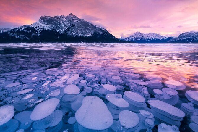 Abraham Lake (Ice bubble lake) Peyto Bow Lake Crowfoot Glacier - Introduction