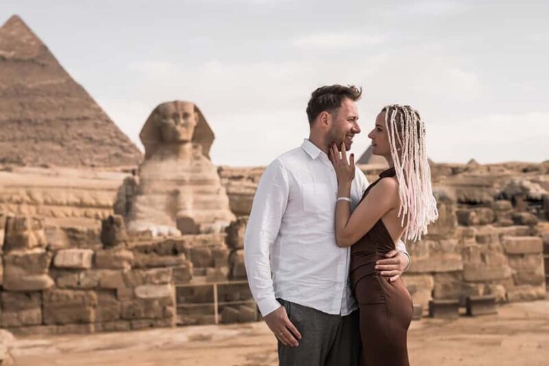 All-inclusive private Trip Pyramids Sphinx, Camel, VIP Lunch - The Great Sphinx & Valley Temple: Symbols of Mystery and Power
