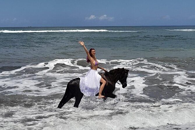Bali Horse Riding Trot & Canter Saba Beach with Local Temple - Key Points