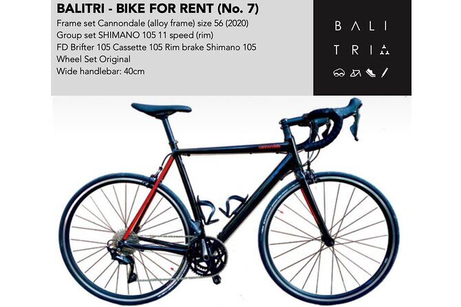 Bali road bike hire / rent - Key Points
