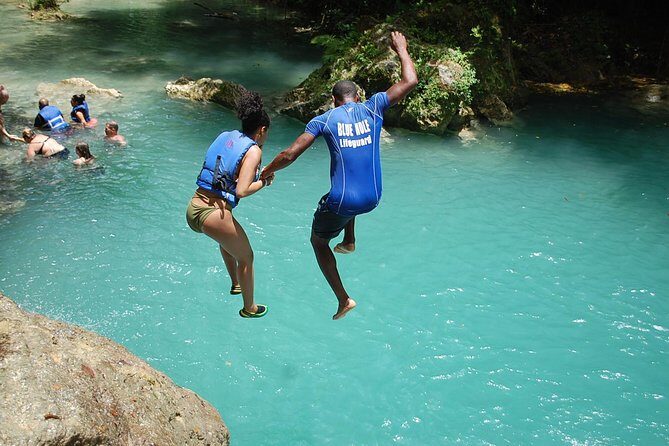 Blue Hole plus Secret Falls and Dunns River Falls Combo from Falmouth Hotels - Key Points