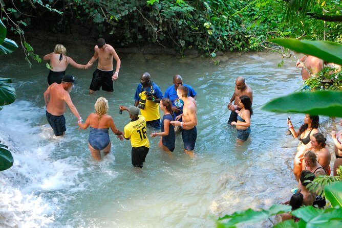 Blue Hole plus Secret Falls and Dunns River Falls Combo from Falmouth Hotels - Transportation and Group Size