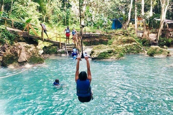 Blue Hole Secret Falls and River Tubing Private Tour - Key Points