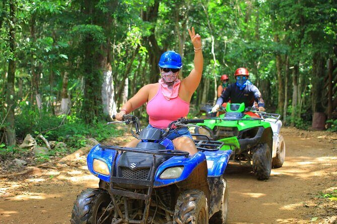 Cancun Adventure Tour ATV Zipline Lunch Tequila - Key Points