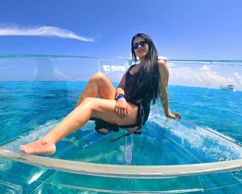 Cancun: Boat trip with transparent bottom and drinks - Marine Reefs and Marine Life