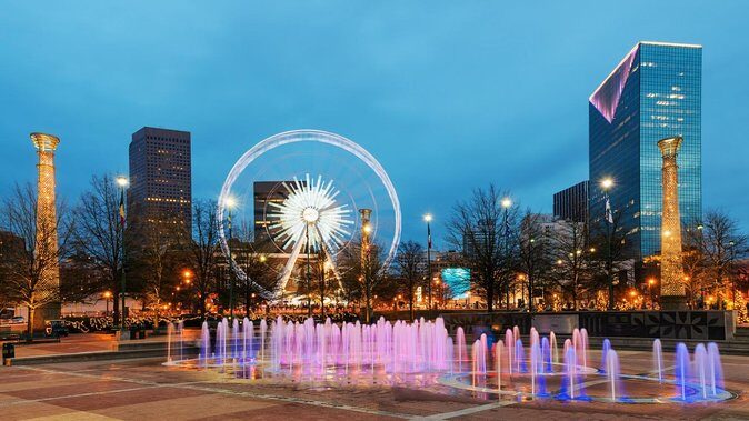 City Lights Atlanta Night-Time Tour with Photos & Dinner Stop - Key Points