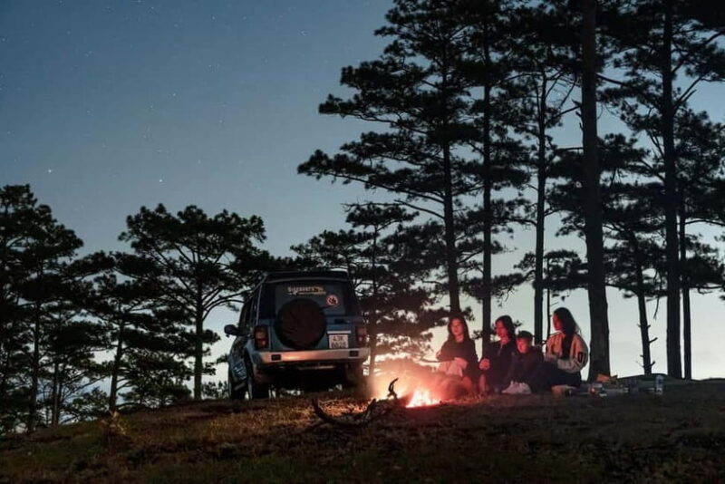 Dalat: Sunset & Starlit Campfire - Nature Hike Photograph - An Evening of Natural Beauty and Local Flavors