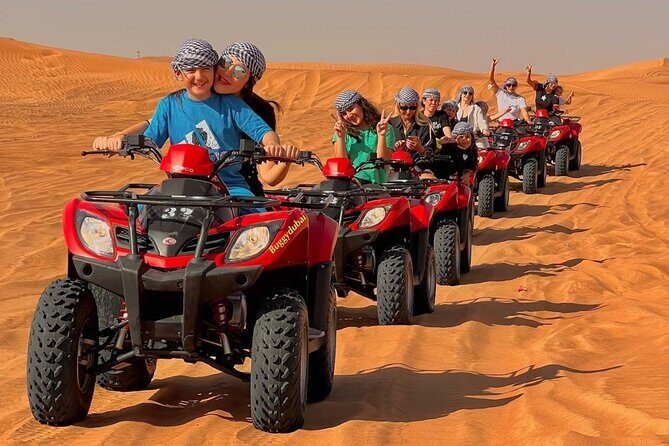 Desert Safari Dubai 25 minutes Quad Bike Free Camel Ride BBQ Dinner - The Sum Up