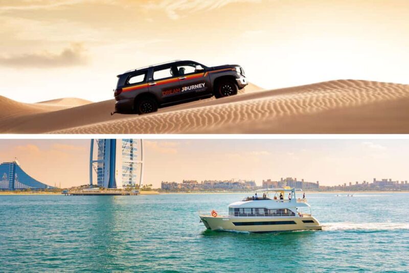 Dubai Waves & Dunes: Luxury Yacht Cruise w/ Red Dunes Safari - An Exciting Day from Sand to Sea