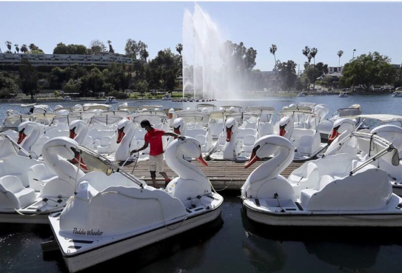 Echo Park Lake: Swan Pedal Boat Rental - Exploring Echo Park Lake by Swan Pedal Boat