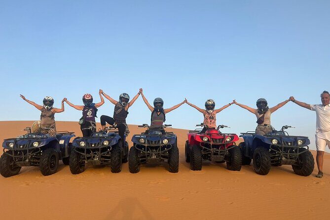 Enjoy Quad the bugy Merzouga Desert Erg Chebbi dunes sandbording sunset sunrise - Key Points
