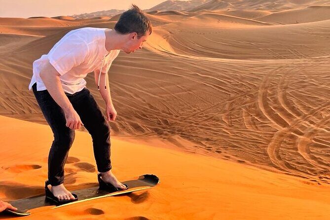 Evening Dubai Desert Safari, Red Sand, Premium camp shows & Diner - The Sum Up