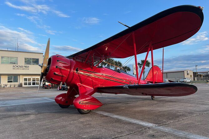 First Mate Open Cockpit Biplane Ride in Galveston - Key Points