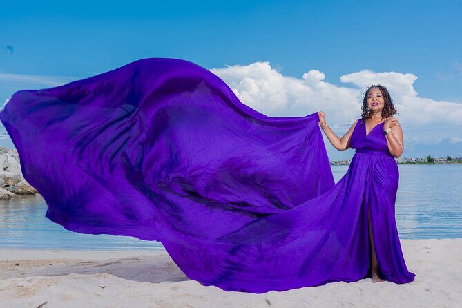 Flying Dress Photoshoot at Doctors Cave Beach Montego Bay Jamaica - The Dress and Style