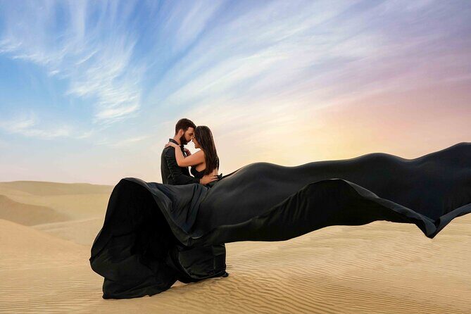 Flying dress photoshoot Dubai Solo, Couple and Group Session - Key Points