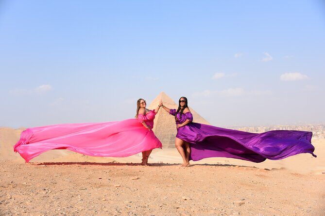 Flying Dress Photoshoot with Camel and Horse Riding in Giza - Key Points