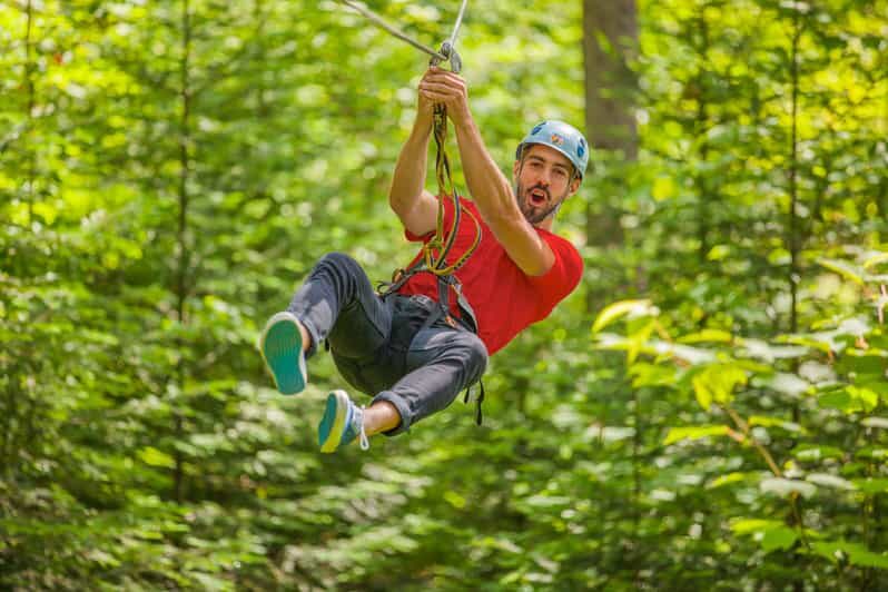 From Montreal: Treetop Trek, Ziplines + beach or waterfall. - Ziplining: Soaring Through the Trees