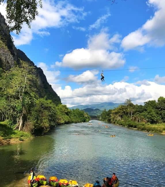 From Vientiane: Vang Vieng Tour with Cave Kayak & Zipline - Key Points