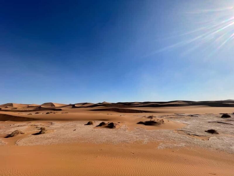 From Zagora: Full Day Desert Trip to Erg chigaga & 4x4 tour - Sandboarding and Camel Trekking: Play and Reflect