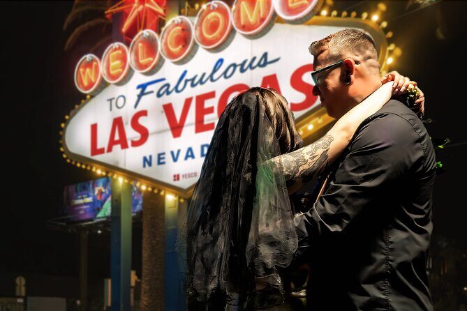 Goth Wedding or Vow Renewal at Vegas Sign with Props and Photos - Introducing the Goth Wedding or Vow Renewal at Vegas Sign with Props and Photos