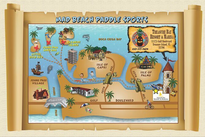 Half Day Rental to John's Pass Sandbar & Mangrove Tunnel - Key Points