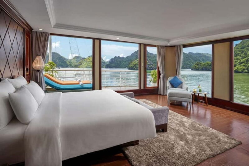 Hanoi: Ha long & Lan Ha Bay 5* cruises: bancony, all meals - Key Points