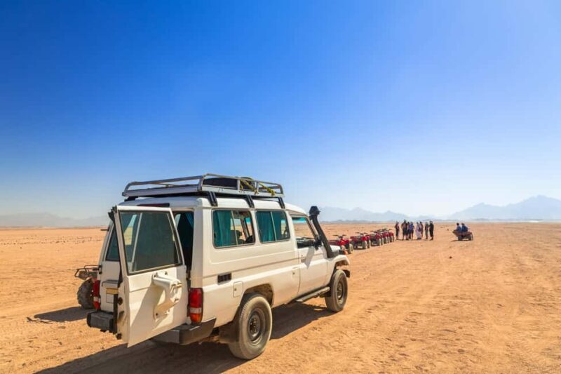 Hurghada: ATV Quad, Jeep and Buggy Safari with BBQ Dinner - Transportation and Group Size