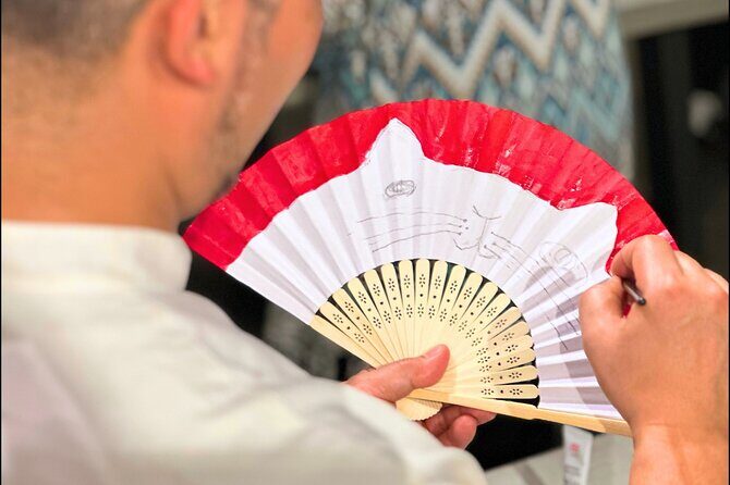 Japanese Fan Painting Workshop ~ in a Tokyo Flower Shop - The Social Aspect and Guided Instruction