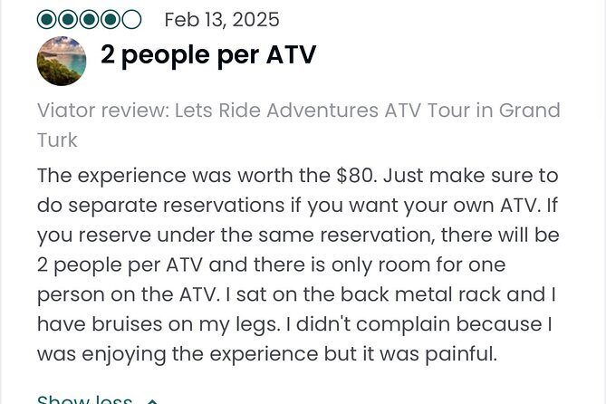 Lets Ride Adventures ATV Tour in Grand Turk - FAQ