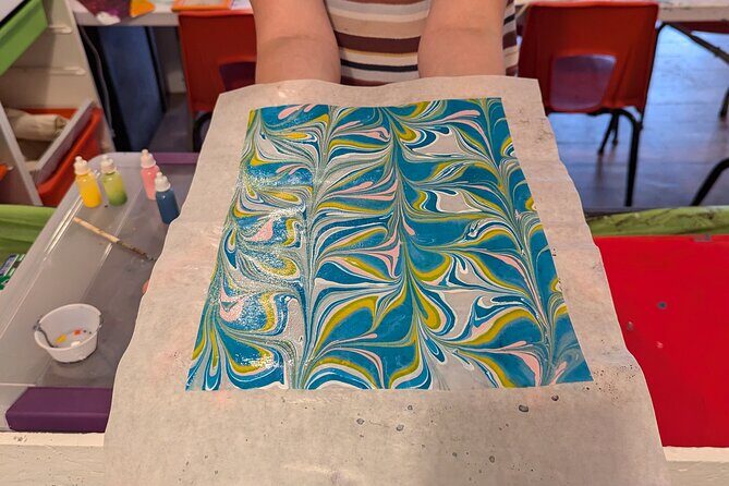 Marbled Silk Scarf, Trucker Hat, Sketchbook or 4 Pieces of Paper - The Experience: What to Expect During Your Marbling Workshop