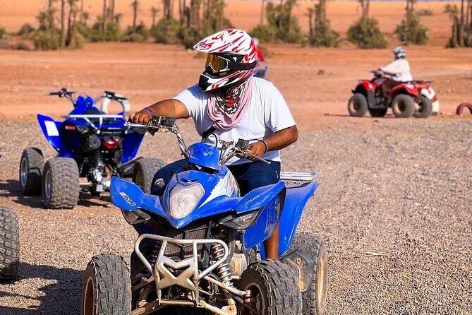 Marrakech: Camels & Quads on Sunset with Luxury Dinner, Fireshow - Quad biking: an adrenaline rush on desert terrain