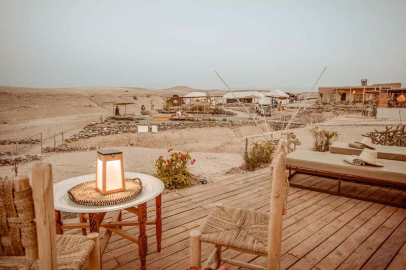 Marrakech: Day Pass In Agafy Desert , Lunch and swiming pool - Dining: Moroccan Flavors in a Desert Setting