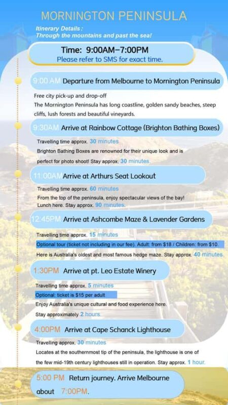 Melbourne: Mornington Peninsula Day Trip - FAQs