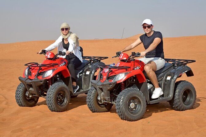 Morning Desert Safari Quad-bike camel ride Sand Surfing in Dubai - Key Points