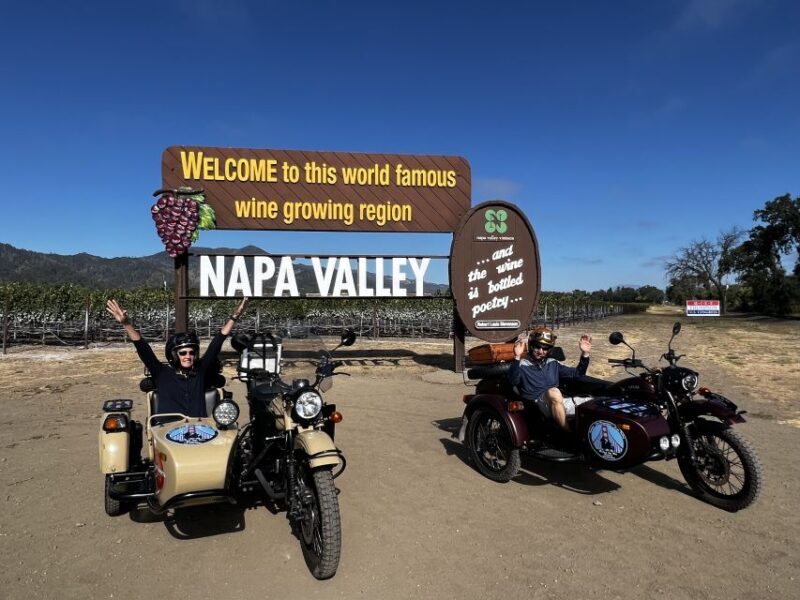 Napa Valley: Napa Valley Guided Sidecar Tour with 3 Wineries - Key Points