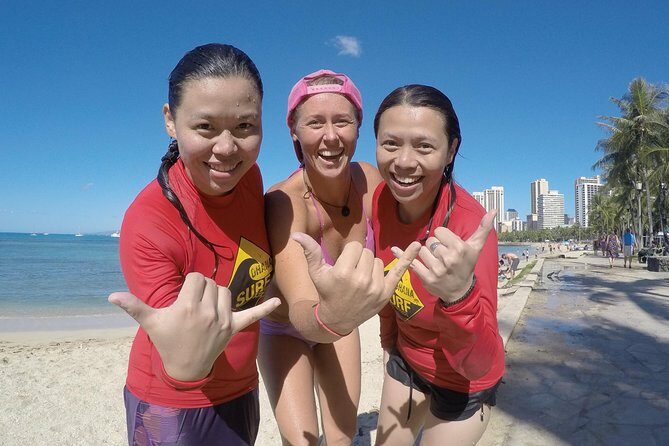 Open Group Surfing Lesson with Waikiki Courtesy Shuttle - Key Points