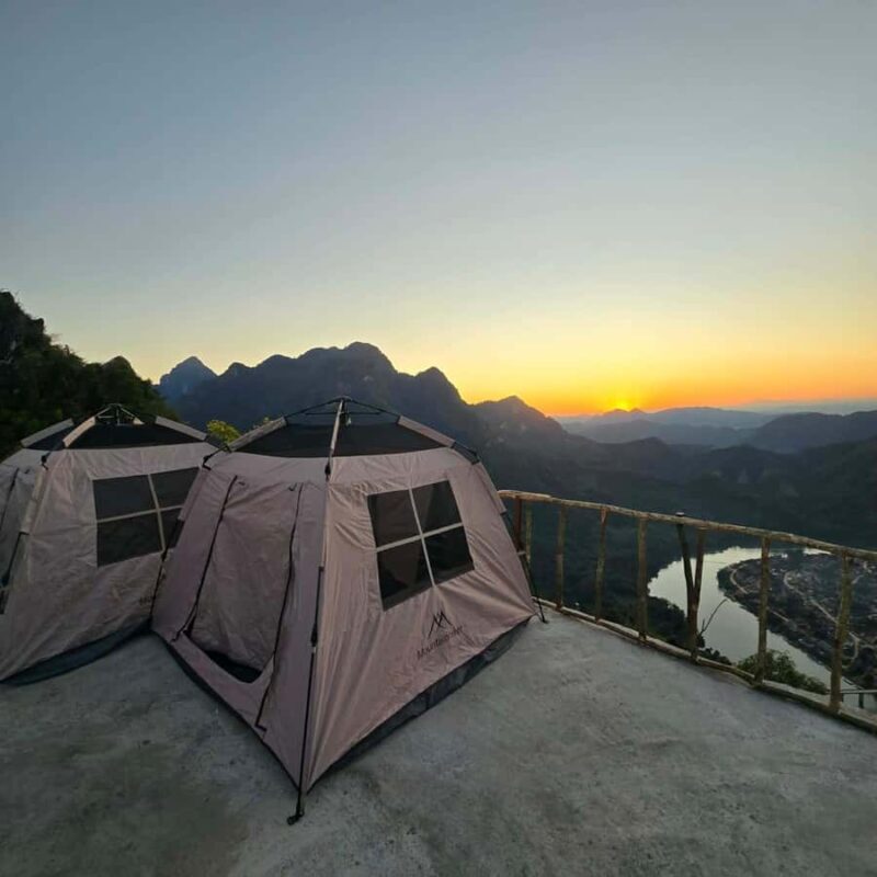 Overnight Camping At nong khiaw view point, 360 view - The Viewpoint and Sunset Experience