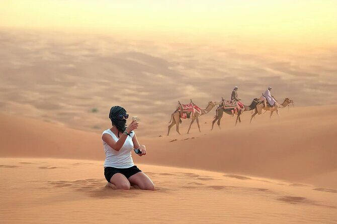 Private 4Hours Red Dunes Safari Camel Ride ,Falcon & Dune Thrills - A Deep Dive into the Desert Experience