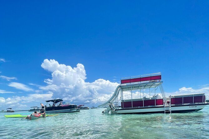 Private Crab Island Double Slides Pontoon Charter - The Value for Money