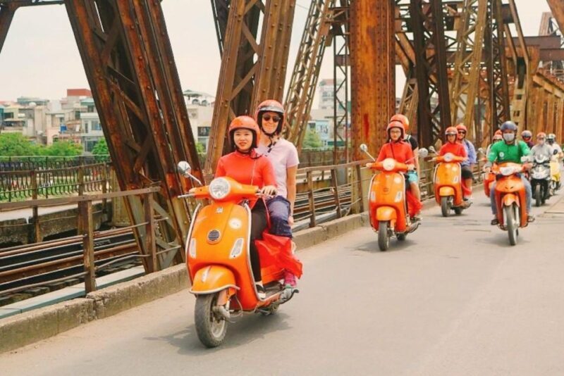 Red River delta & rural village with female Ao dai riders - Exploring Vietnam’s Red River Delta & Rural Villages on a Vespa Tour