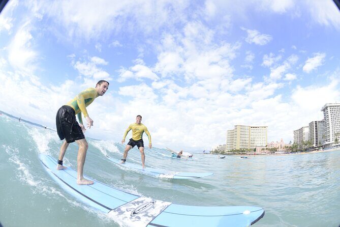 Semi-Private Surf Lesson for 2 or 3 people on Waikiki Beach - The Actual Surfing Experience