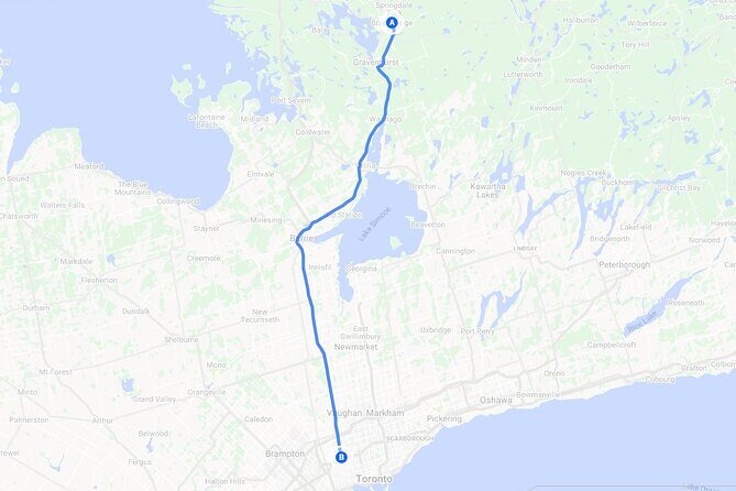 Smartphone Audio Driving Tour between Bracebridge & Toronto - Key Points