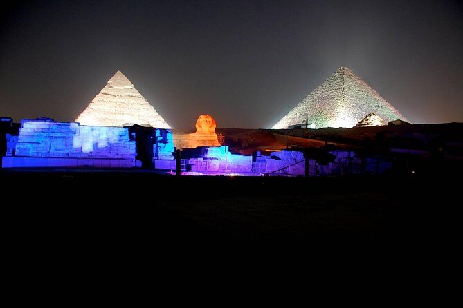 Sound and light show with Dinner with Pyramids view Roof Top Restaurant - The Sum Up