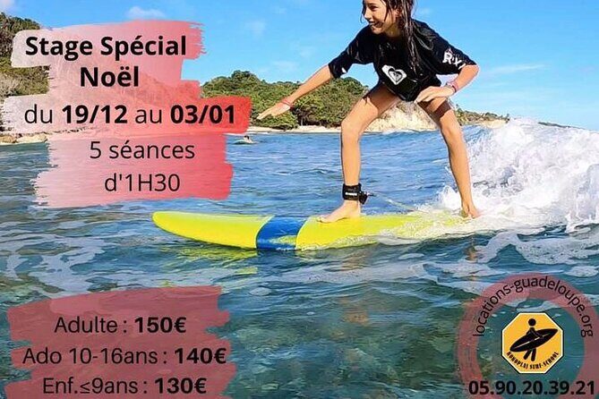 Surf lessons 1h30 (4-6 people) Kokoplaj Surf camp Guadeloupe school - Pricing & Value