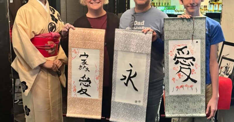 Tokyo: Calligraphy on Kanji Fan & Scroll with Drink - An Artful Introduction to Japanese Calligraphy
