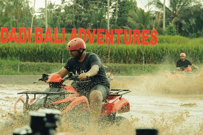 Ubud ATV Ride through River Jungle Rice Fields Puddles - The River Rafting Segment