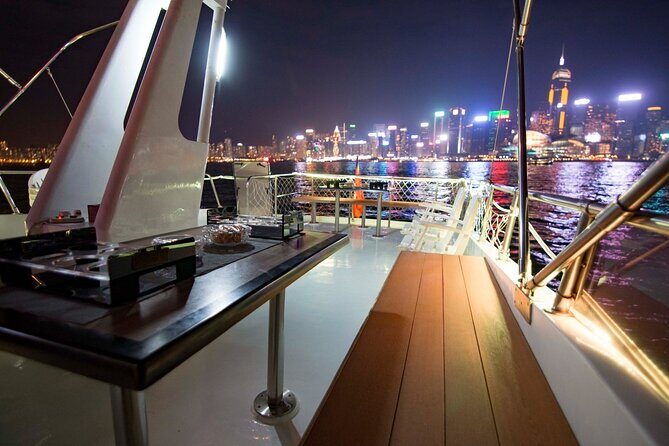 Victoria Harbour Yacht Night Cruise - DREAMER - Food, Drinks, and Social Atmosphere