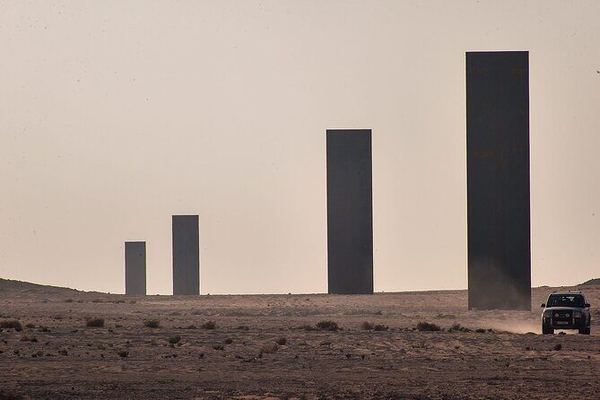 West Of Qatar Richard Serra sculpture, Mushroom Hills,Camel track - The Sum Up